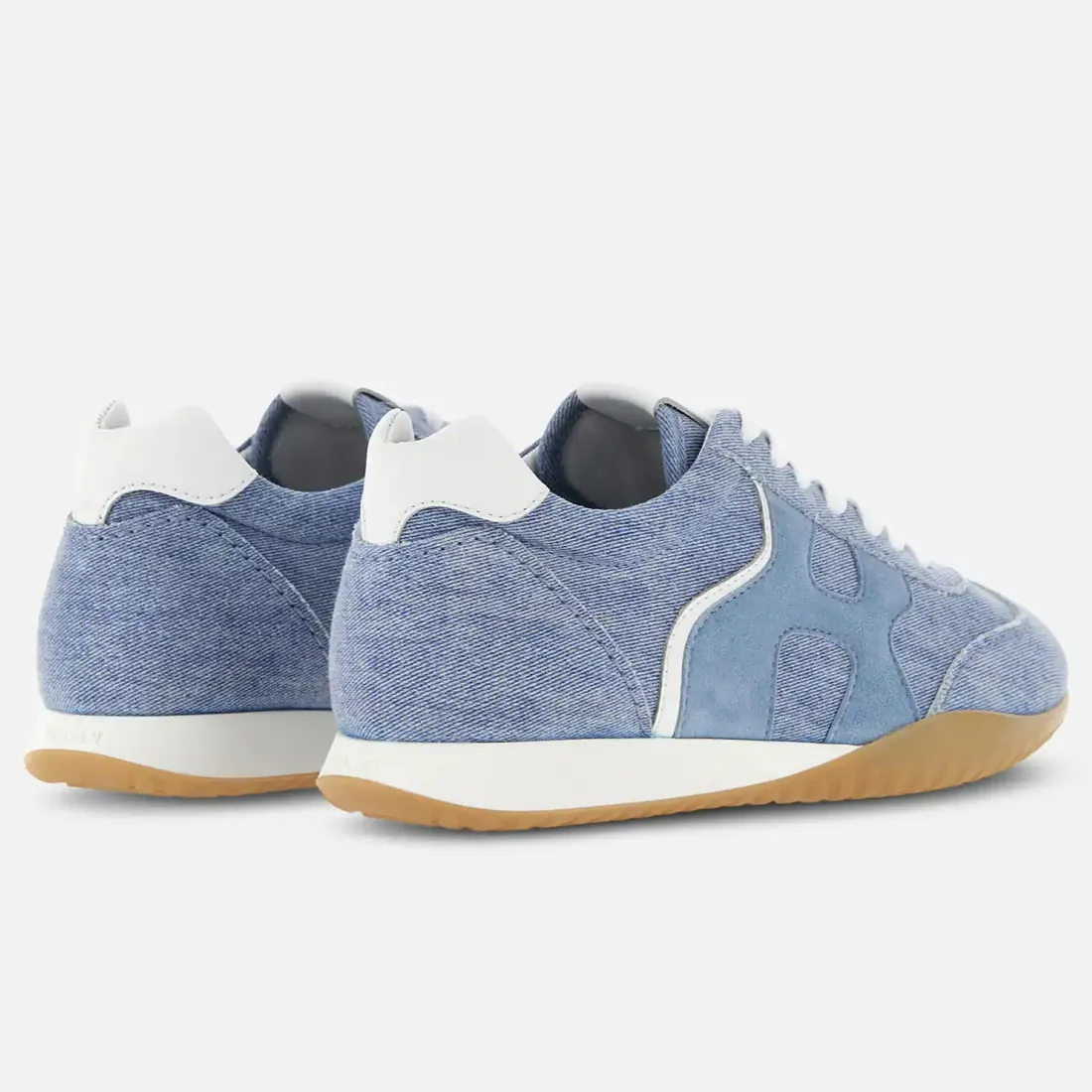 Sneaker da donna Hogan Olympia-Z celeste in jeans e pelle