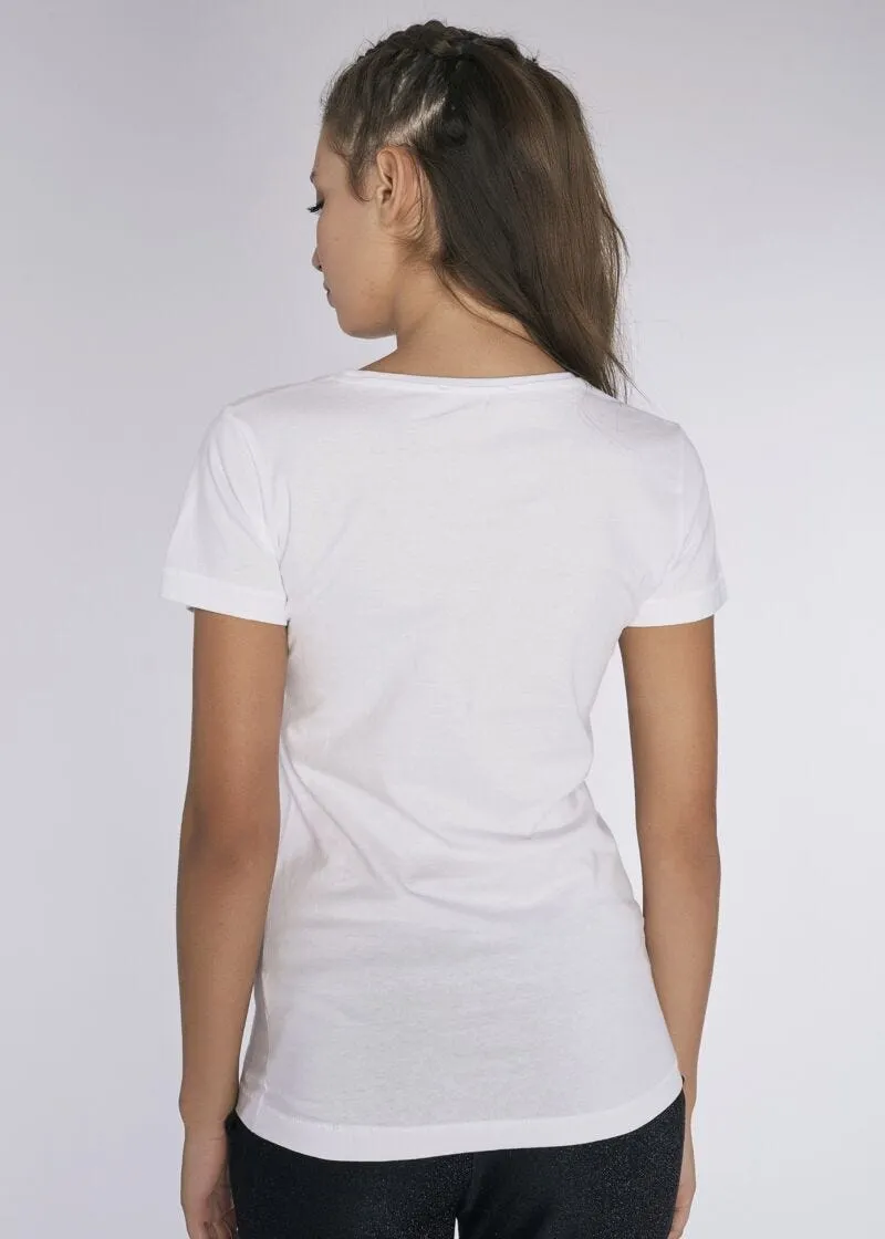 T-shirt in jersey stampa laminata