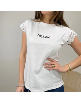 T-SHIRT MACRAMè DREAM BIANCO/NERO