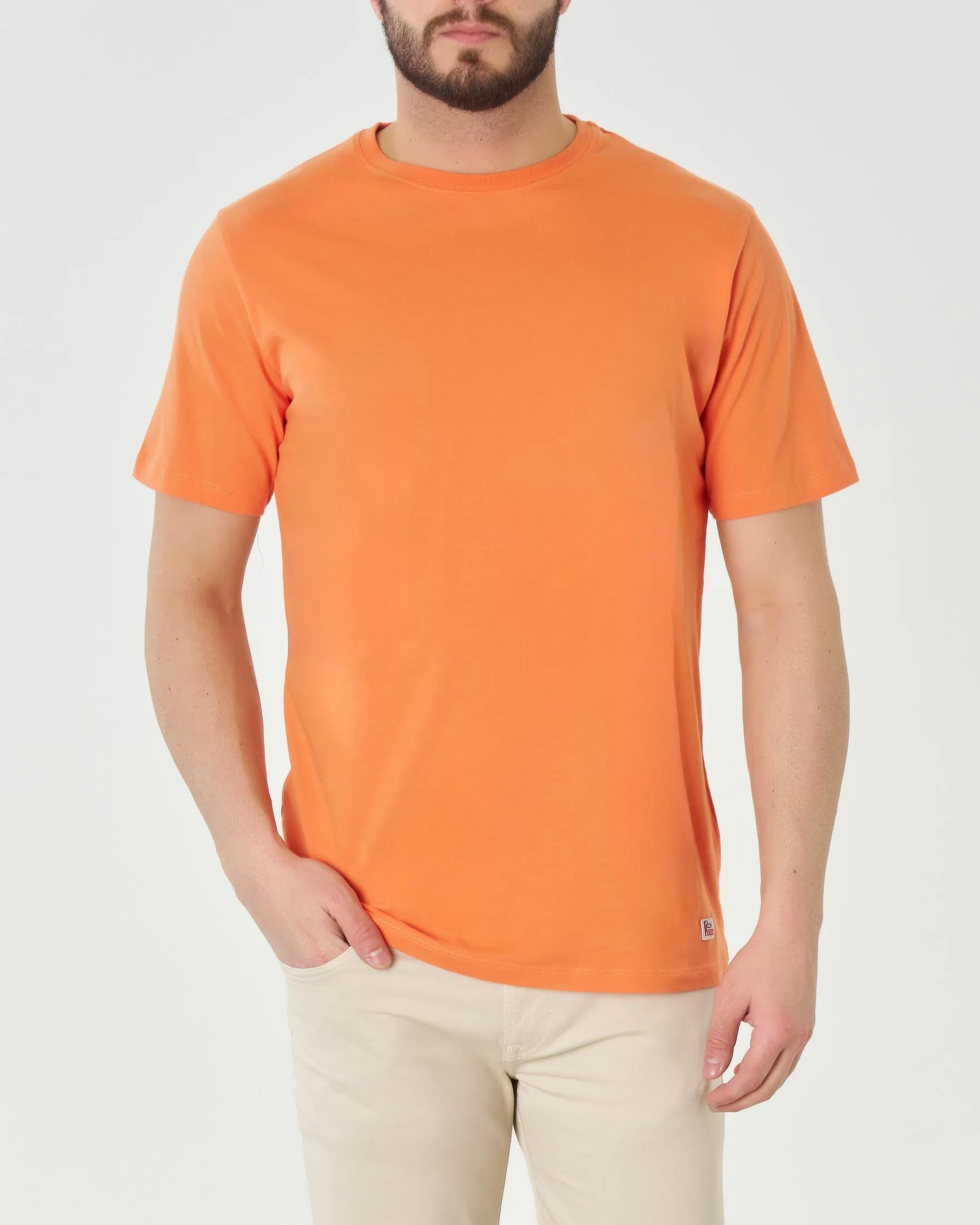 T-shirt mezza manica arancione in jersey di puro cotone