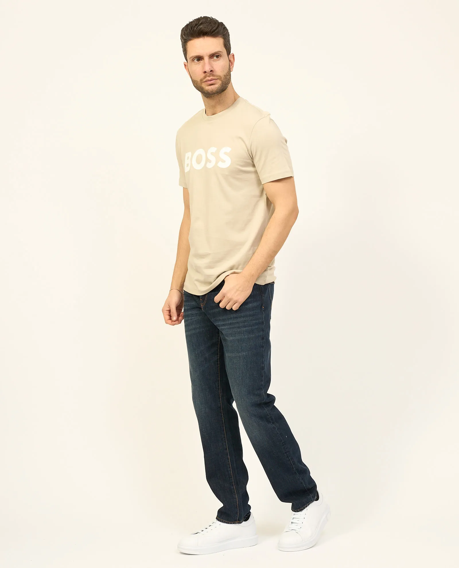 T-shirt uomo Boss regular fit in jersey traspirante