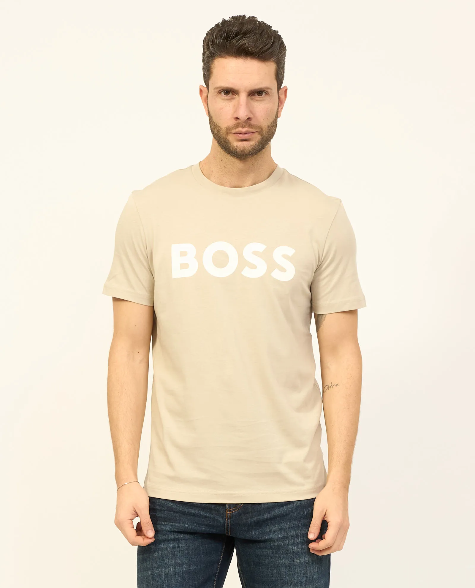 T-shirt uomo Boss regular fit in jersey traspirante