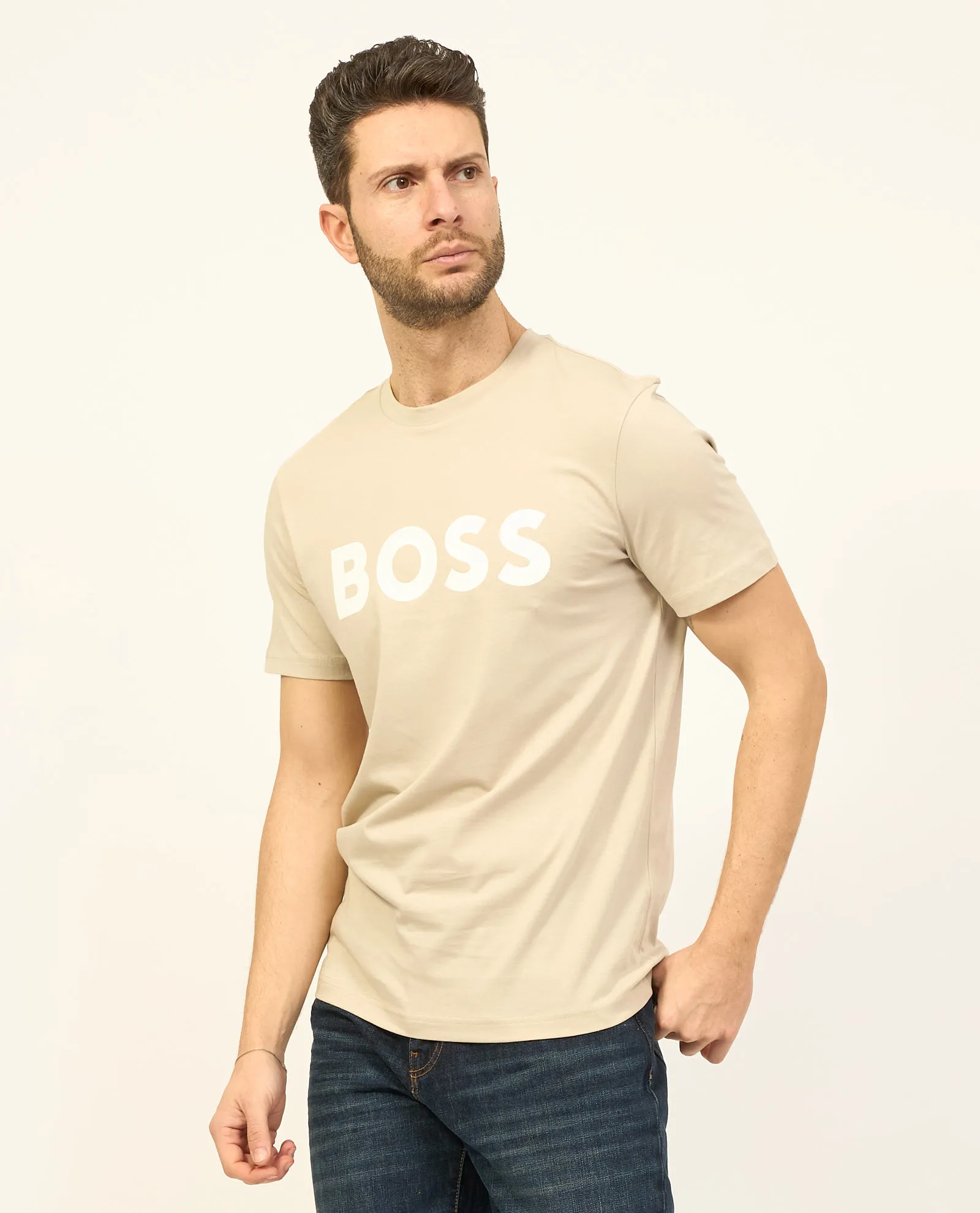 T-shirt uomo Boss regular fit in jersey traspirante