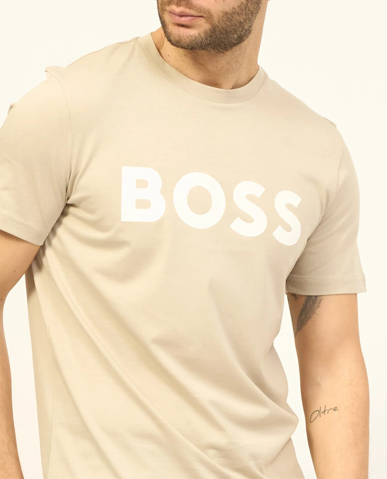 T-shirt uomo Boss regular fit in jersey traspirante